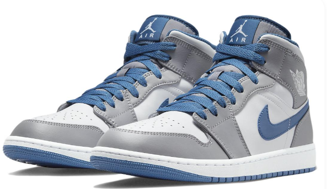 Air Jordan 1 Mid 'Cement Grey True Blue' | Civic Contrast DQ8426-014