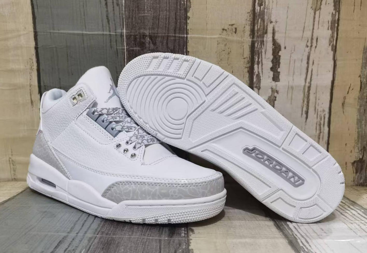 Air Jordan 3 Retro Pure White Men & Women | The Blank Canvas