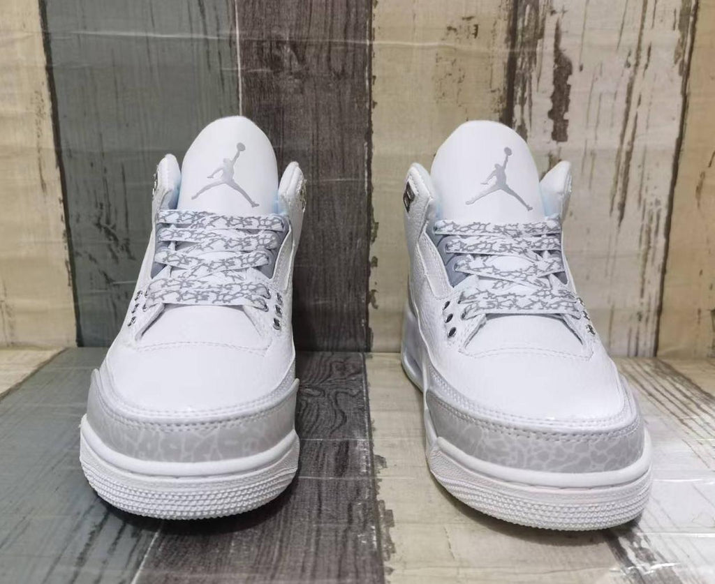 Air Jordan 3 Retro Pure White Men & Women | The Blank Canvas