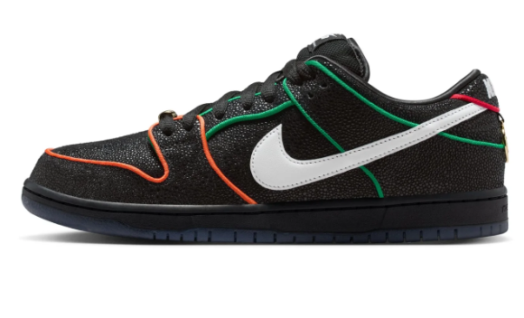 Nike SB Dunk Low Pro QS Black/White/Challenge Red | Scarlet Punctuation
